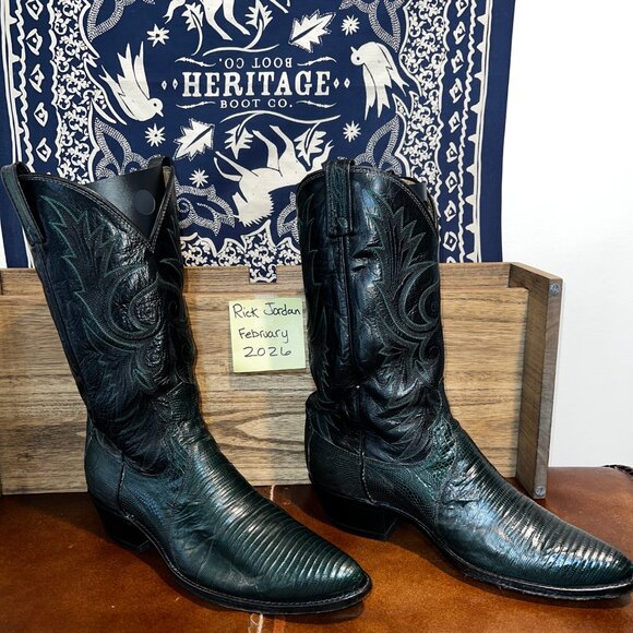 Dan Post Emerald/Forrest Green Genuine Lizard Cowboy Boots in Men\'s size 11D main image 6